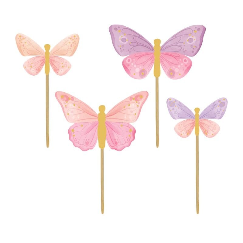 Cake Toppers - Perhoset 12 kpl