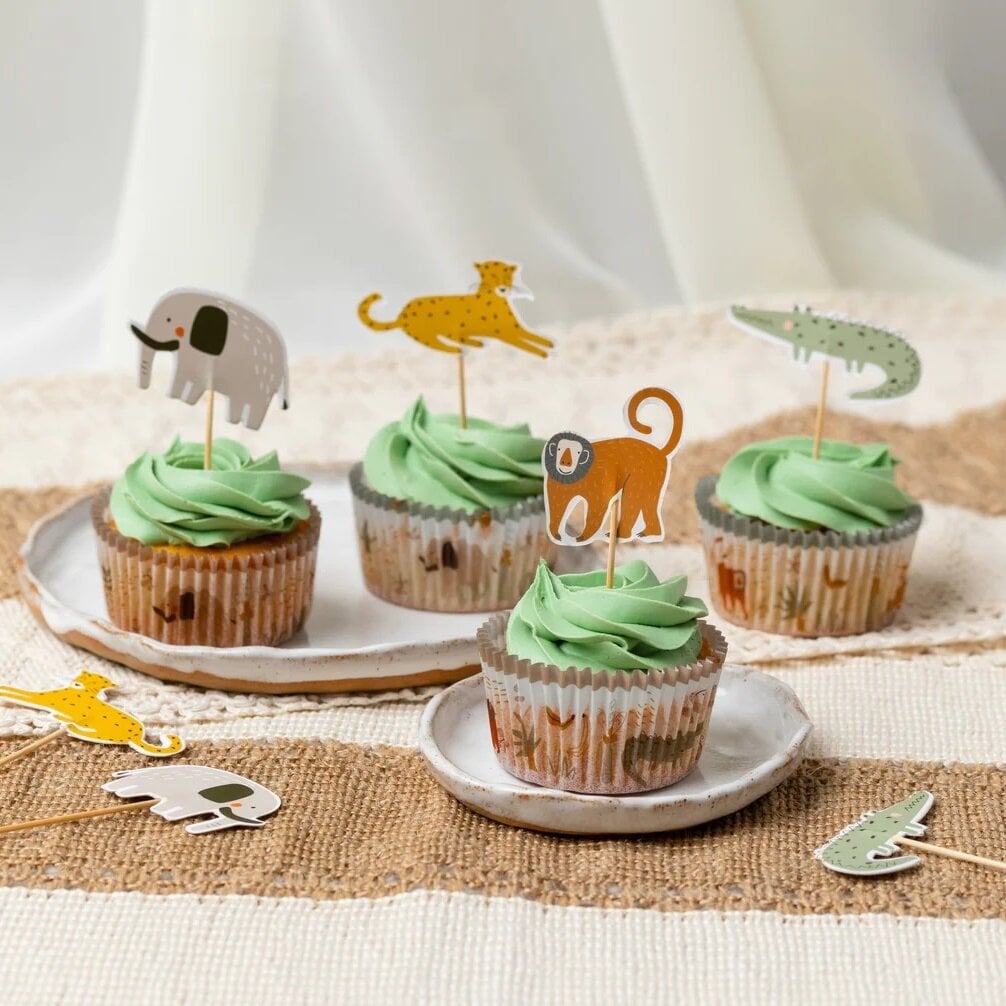 Cake Toppers - Safarieläimet 12 kpl