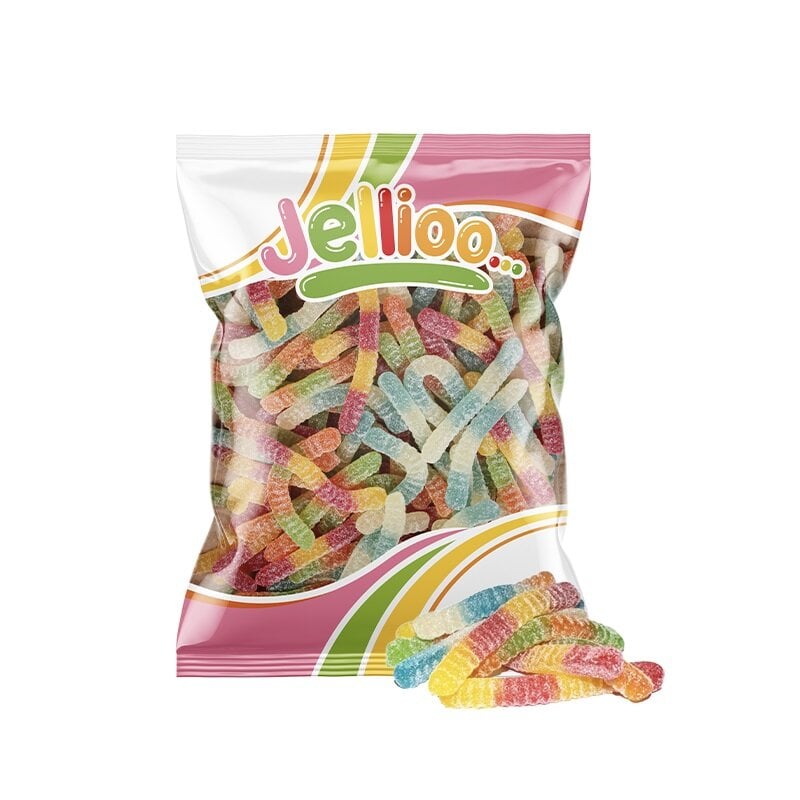Jellio Kirpeät hedelmämakuiset karkkimadot 1 kg