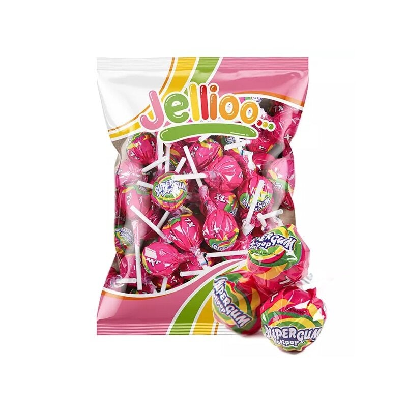 Super Gum Lollipop Strawberry 53 kpl