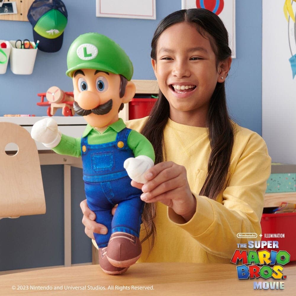 Super Mario Bros - Pehmolelu Luigi Deluxe 30 cm