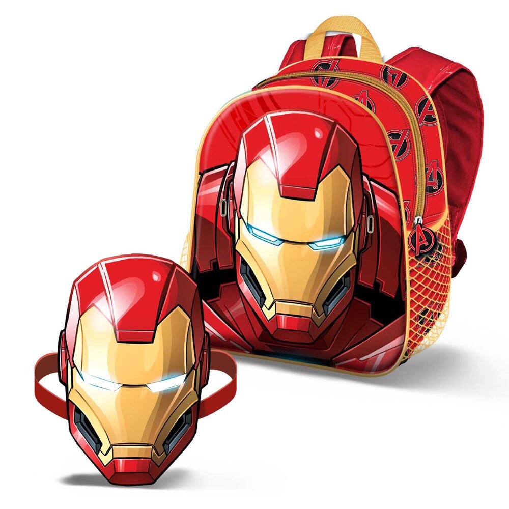 Iron Man 3D-reppu irrotettavalla naamarilla
