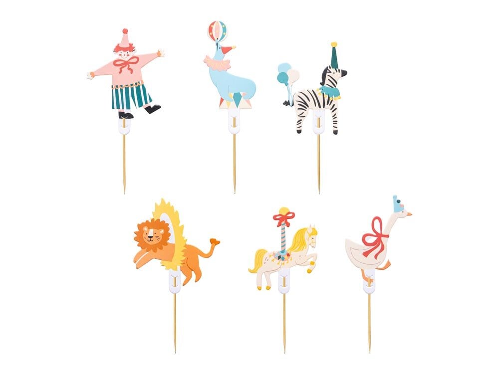 Sirkus Caketoppers 6 kpl