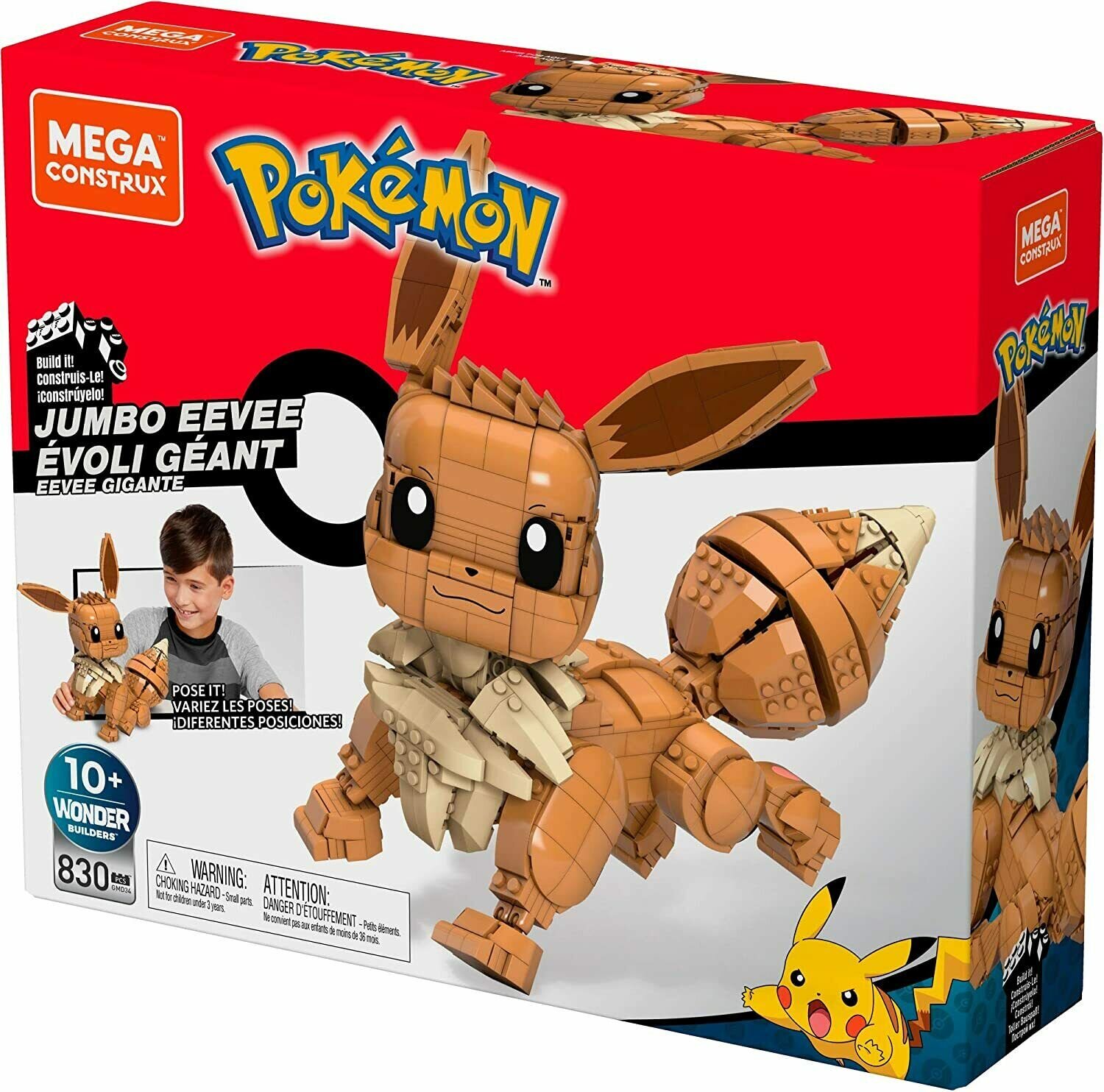 Pokémon, Mega Bloks Construction Set Jumbo Eevee 29 cm