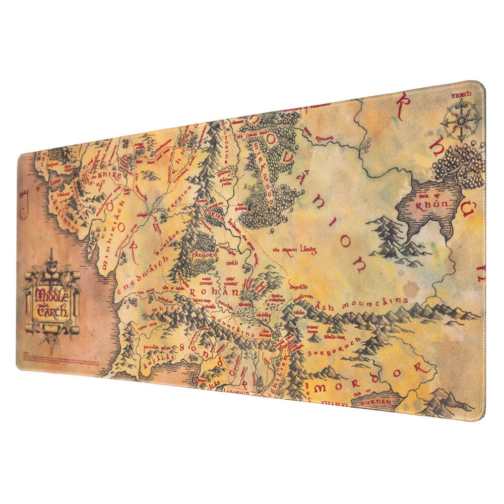 Taru Sormusten Herrasta - Pöytämatto Keski-Maa Kartta 35 x 80 cm