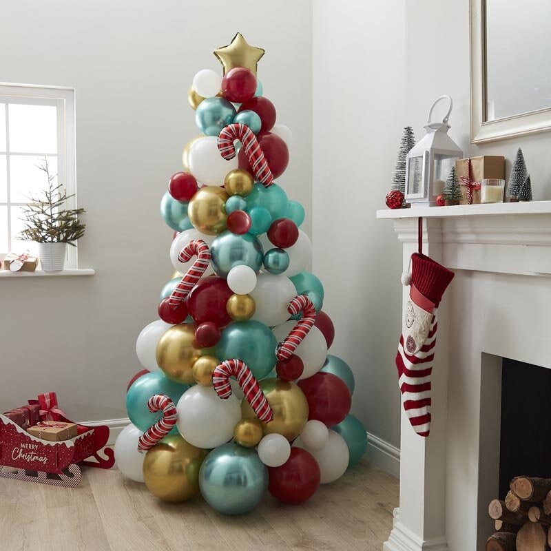 DIY - Ilmapallo-joulukuusisetti Polkkakarkki 180 cm