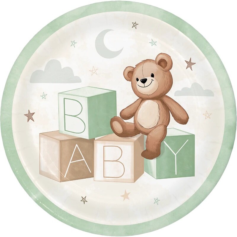 Nallekarhu Babyshower - Lautaset 8 kpl