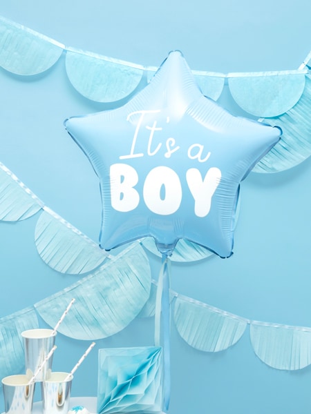 Tähdenmallinen folioilmapallo It's a boy