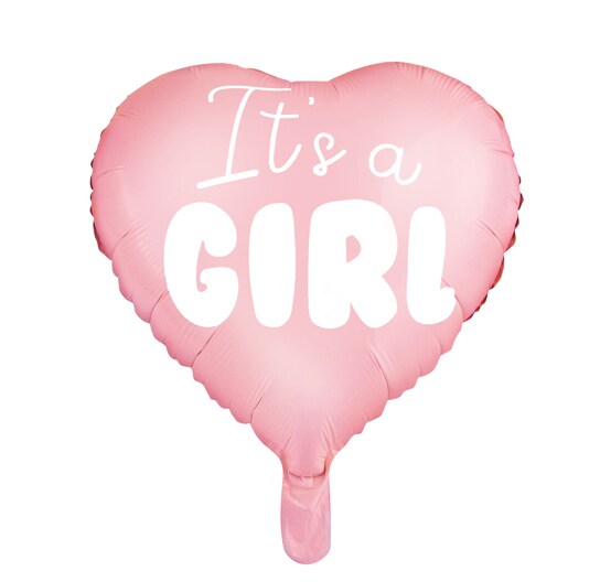 Sydämenmallinen folioilmapallo It's a Girl
