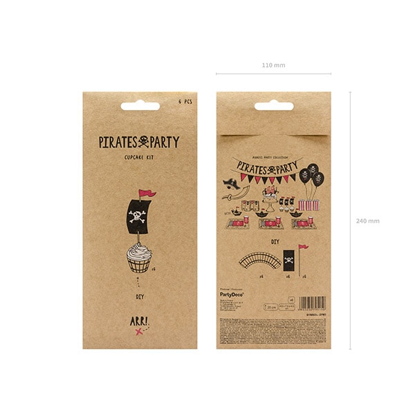Cupcake Kit Merirosvoteema, 6 kpl