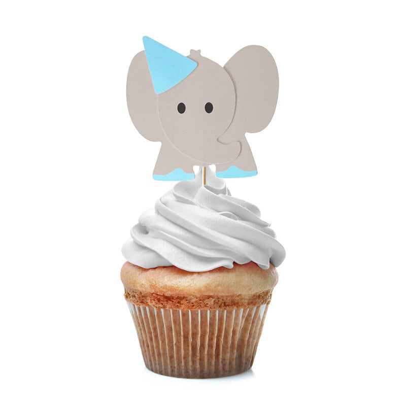 Cake Toppers - Siniset elefantit 10 kpl