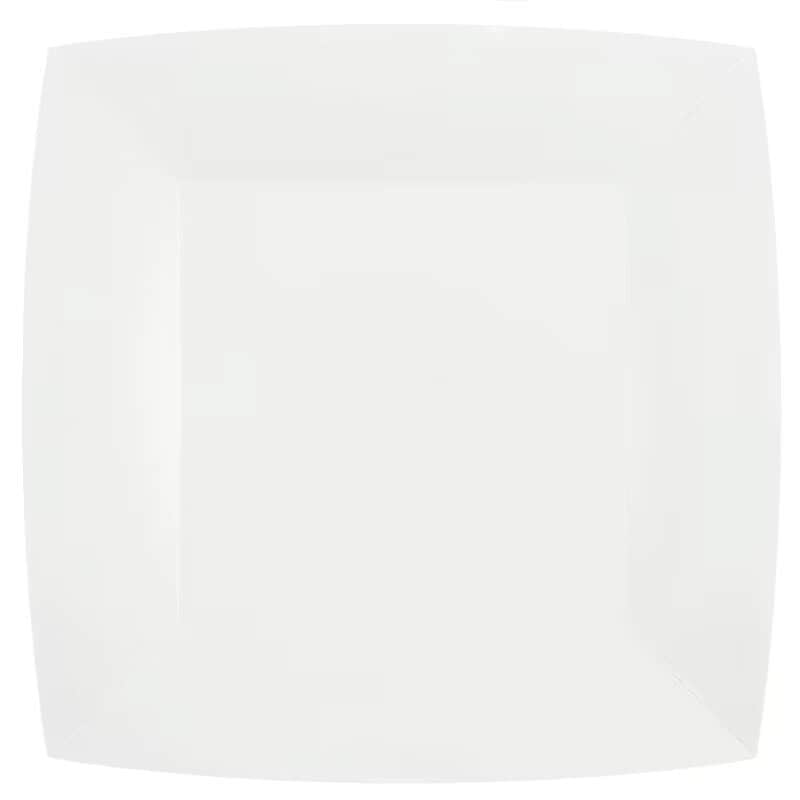 Pahvilautaset Neliö 23 cm - Valkoinen 10 kpl