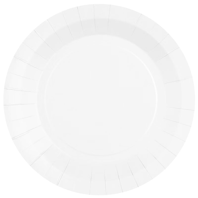 Pahvilautaset 22,5 cm - Valkoinen 10 kpl