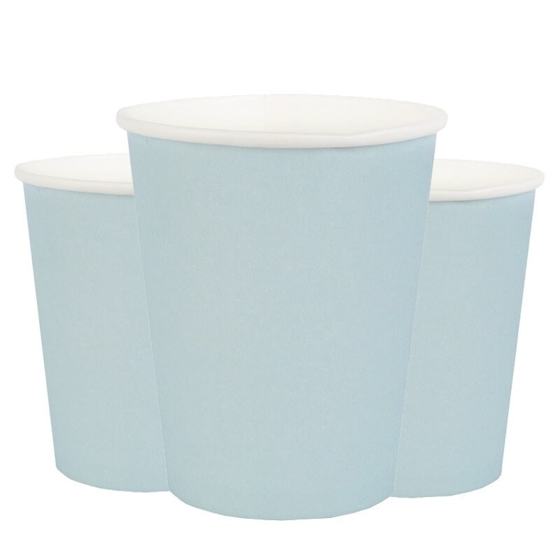 Pahvimukit 250 ml - Vaaleansininen 10 kpl