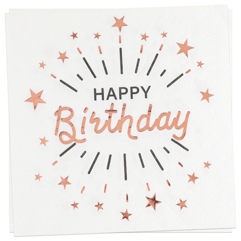 Sparkling Happy Birthday - Servetit 20-pakkaus