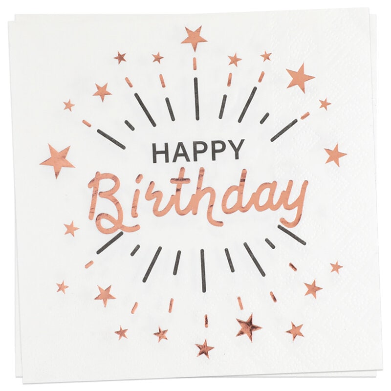 Sparkling Happy Birthday - Servetit 10-pakkaus