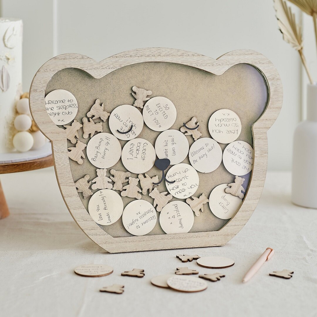 Teddykarhu - Vieraskirja puukehyksellä