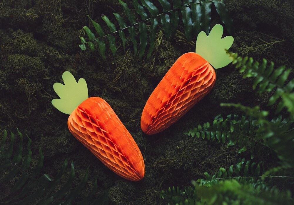 Pääsiäiskoriste - Porkkana Honeycomb 20 cm