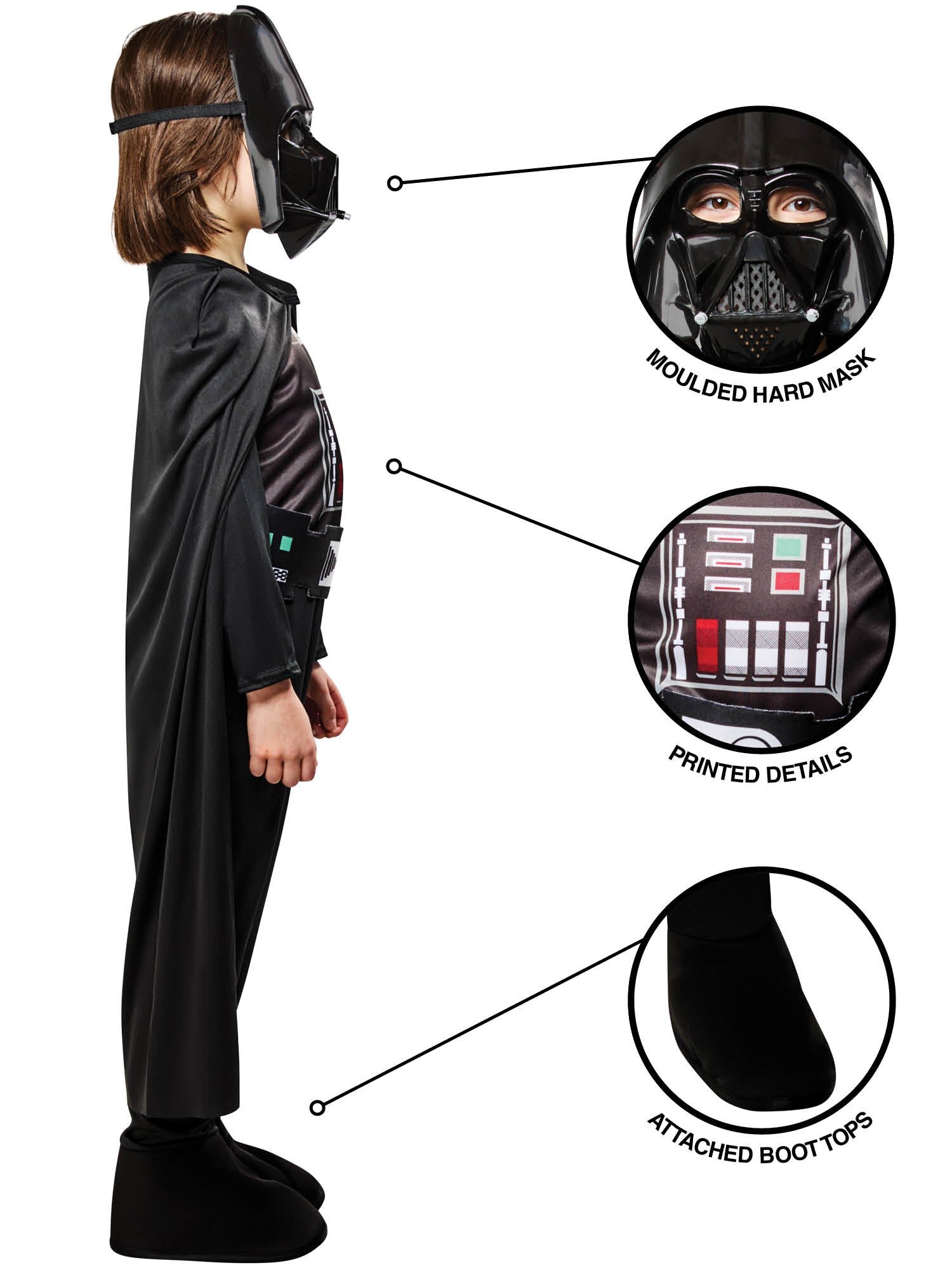 Darth Vader Naamiaisasu Lapsille 9-10 vuotta (134-140 cm)