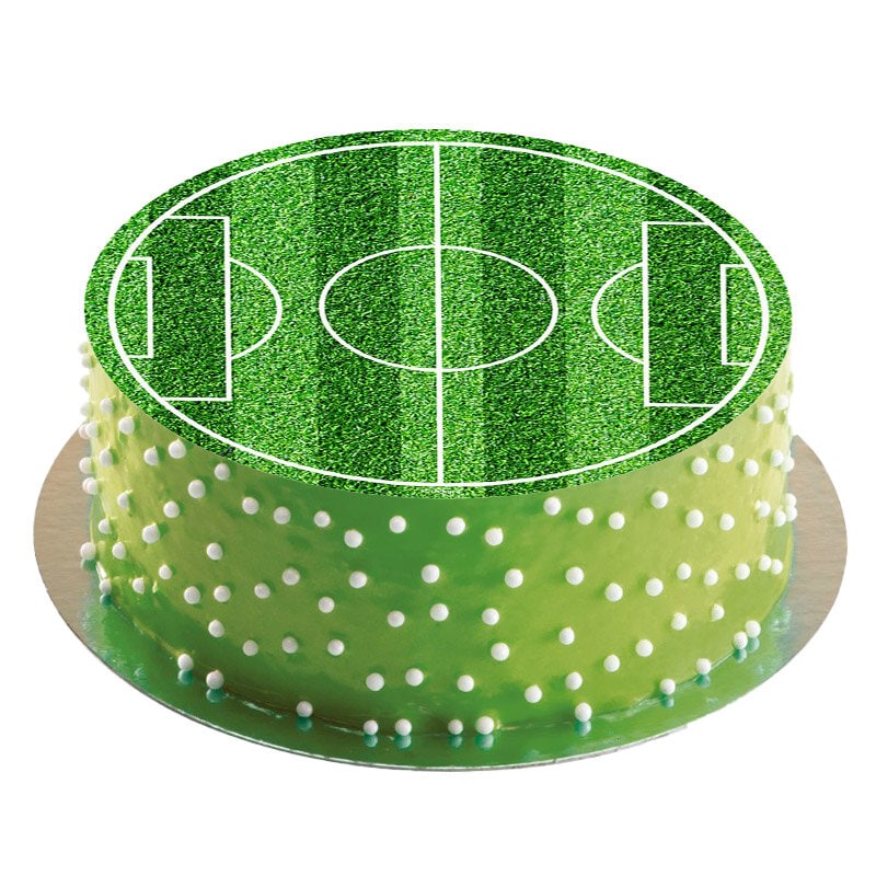 Kakkukuva Jalkapallokenttä, Sokerimassa 16 cm (pyöreä)