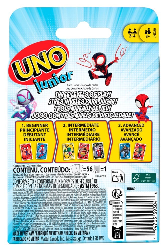 Spidey Uno Junior Korttipeli